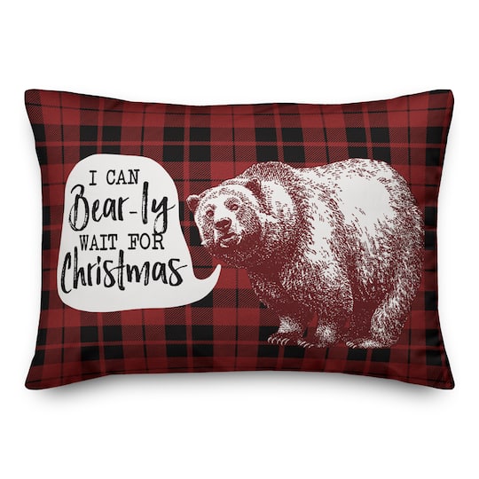 I Can Bearly Wait for Christmas Throw Pillow